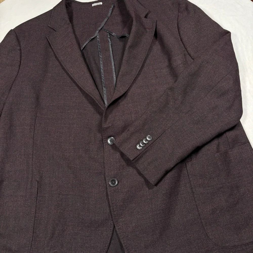 Peter Millar Sport Coat Mens 50T Burgundy Wool Blend Unstructured Blazer Jacket